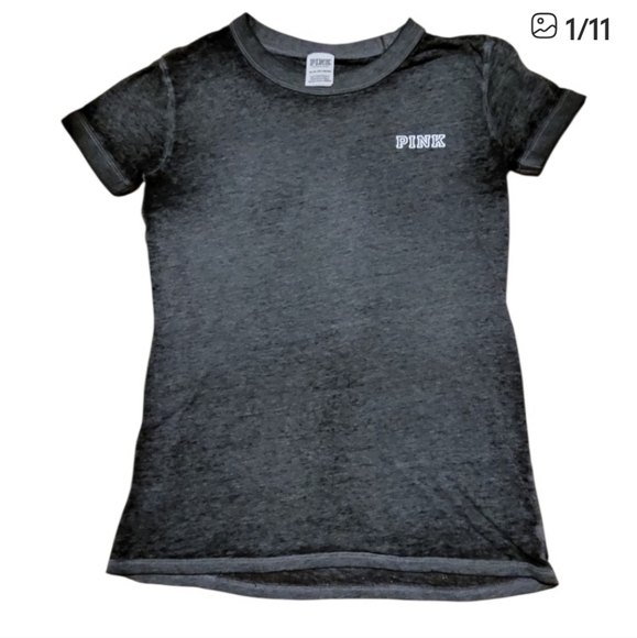 EUC PINK Victoria's Secret Womens Acid Washed Gray Tee Love Size Extra Small - Picture 11 of 11
